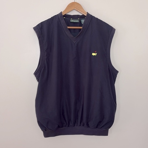 Masters Collection Augusta Mens Pullover Vest Windbreaker V Neck Navy Size L - Picture 10 of 12